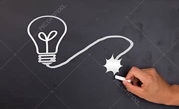 Idea bulb With A Burning Fuse