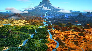 Dramatic Dual Climate Mountain Valley Landscape Showcasing Lush Forests Beside Arid Deserts