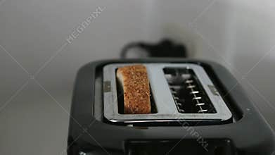 Toast toaster breakfast kitchen appliance bread closeup morning mood electric toaster slot simple home cooking