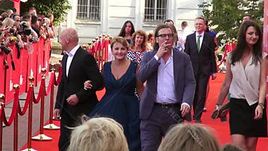 Odessa, Ukraine â€“ 7 July 2014: Odessa Mayor Gennady Truhaniv guests Odessa International Film Festival on the red carpet