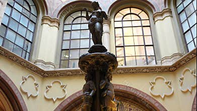 Palais Ferstel courtyard fountain and neo Renaissance arches Vienna