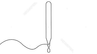 Continuous one line art animation seamless loop medical tool thermometer icon