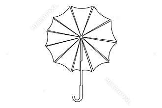 Continuous one line drawing of umbrella minimalist outline art