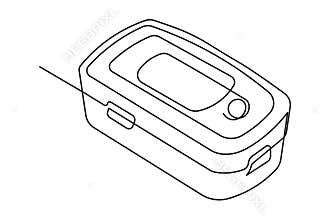 Single line art illustration of pulse oximeter continuous outline drawing simple