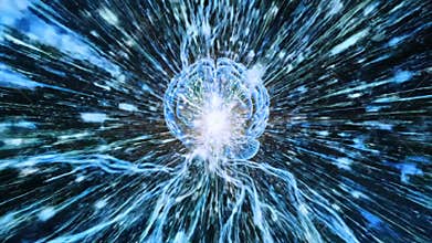Cosmic neural voyage, Neural pathways race through vastness of celestial
