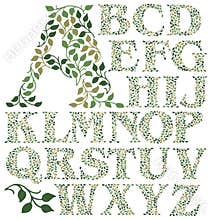 Botanical Leaves Alphabet/eps