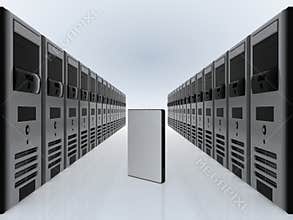 Computer servers and DVD case