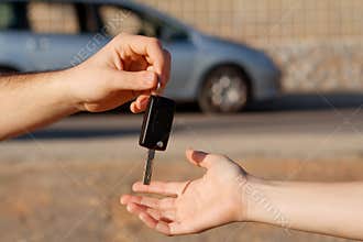 Buying new car, passing key
