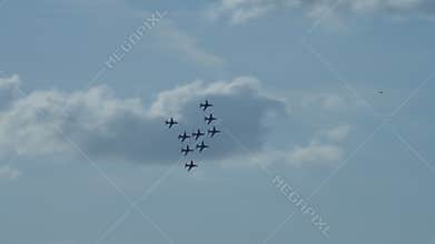 Aerobatic Jets in Synchronized Sky Formation