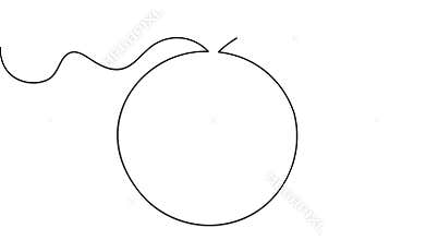 Minimalist orange continuous line drawing icon loop animation