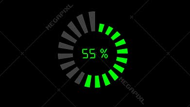 Progress bar - digital style, radial design
