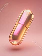 Concept of Limited Antibiotic Use Shown by Half Capsule Floating on Clean Background in Modern Setting With Soft Colors
