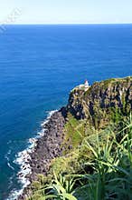Lighthouse Farol da Ponta do Arnel, Nordeste, Island Sao Miguel, Azores, Portugal, Europe