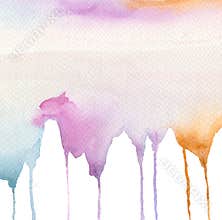 Abstract watercolor flow down painted background.
