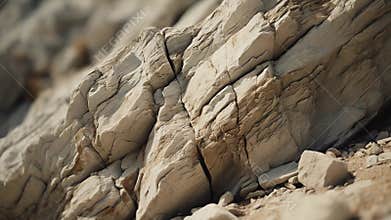 Close up of layered rock formation texture