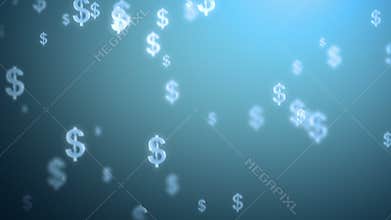 Money rain background, dollars