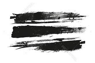 Ink brush strokes and lines in grunge style. Abstract freehand doodle borders.