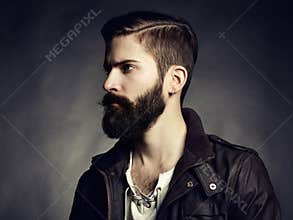 Portrait of handsome man with beard