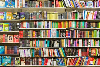 Books On Library Shelf