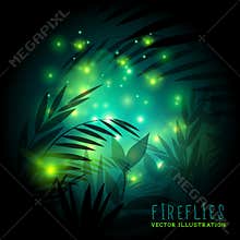 Fireflies and Forest at Night