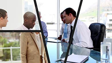 Business people montage