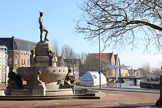 Mercury Fountain in Leeuwarden, Holland