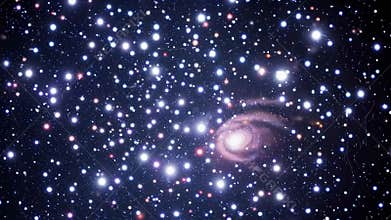 Flash of a galaxy in space, thousands of twinkling stars. astronomy, planetarium
