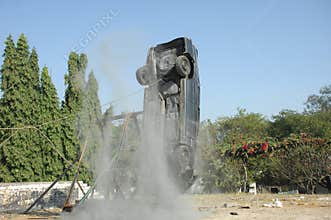 Police Car at Bomb blast Hyderabad India