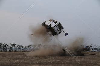Police Car at Bomb blast Hyderabad India