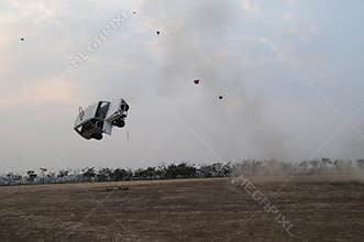 Police Car at Bomb blast Hyderabad India