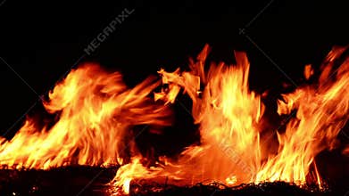 Fire burning in the fireplace, loop - Stock Video