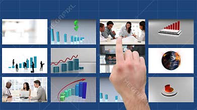 Touch screen being used to watch and edit business films