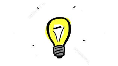 Animation of yellow light bulb