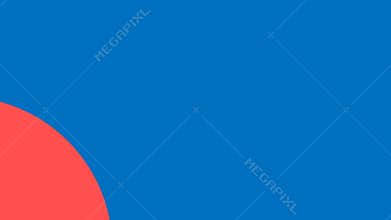 Animated Expansion and Contraction of red quarter circle on blue color background