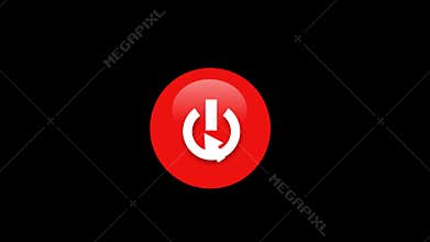 Power On Off Button Red and Green Animation on Black Background Energy Switch Video