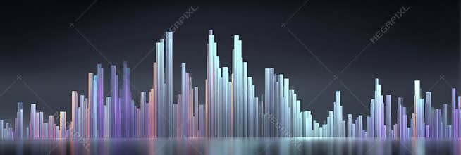 Vibrant Abstract Sound Wave Representation Reflecting Modern Digital Aesthetics in a Dynamic Visual Display