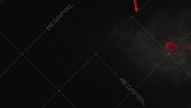 Dart piercing red balloon in slow motion