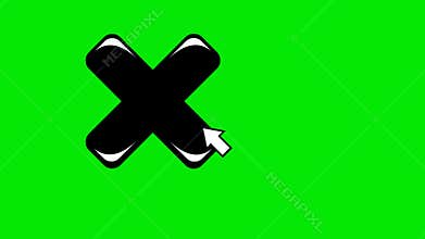 black and white concept icon click cancel reject cross button digital