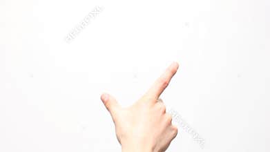 Male hand. Touchscreen gestures.