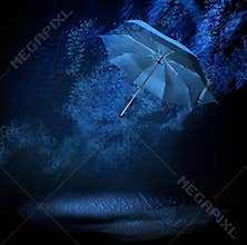 Umbrella in rain