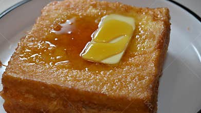 French toast butter sweet syrup