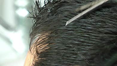 Hair Cut in a Barber