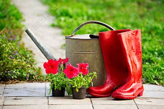 Tools for working in the spring garden