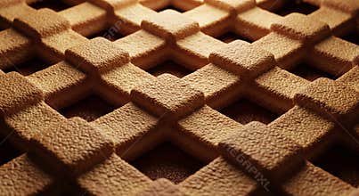Abstract Interlocking Brown Shapes Creating a Diamond Pattern