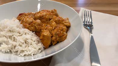 Chicken Curry and Steamed White Rice