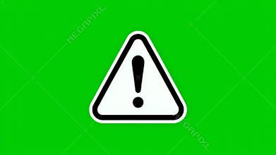 Warning Sign Exclamation Mark Triangle Green Screen Alert Symbol Danger Notification Caution Icon