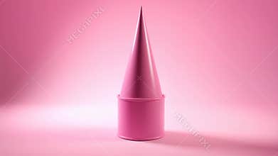 Pink crayon rotating in a clean studio