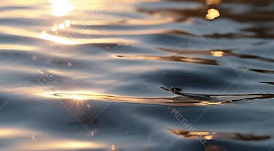 Ultra-realistic water textures with golden sunlight.