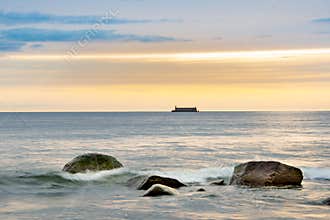 Tranquil Shore at Sunset