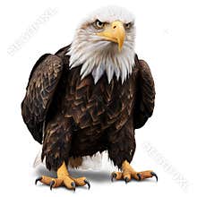 Avian eagle isolated on transparent png background, wild bird animal ornithology AI Generative
